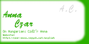 anna czar business card